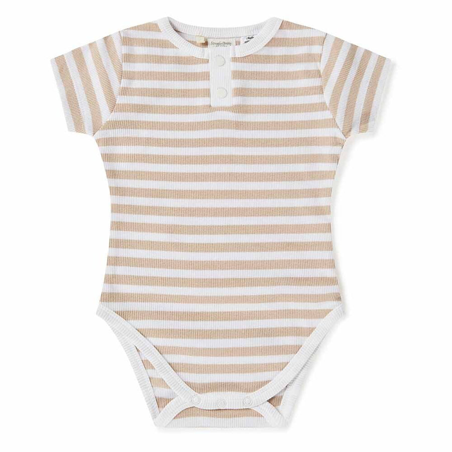 Snuggle Hunny Kids | Short Sleeve Bodysuit, Pebble Stripe