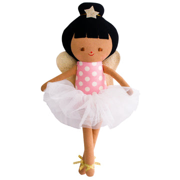 Alimrose | Baby Ballerina Fairy Doll - Pink Spotted Linen 25cm