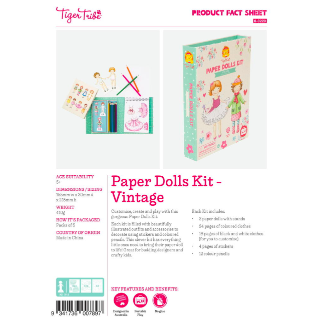 Tiger Tribe | Paper Dolls Kit | Little Lights Co.