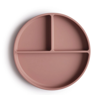 Mushie | Silicone Suction Divided Plate, Cloudy Mauve