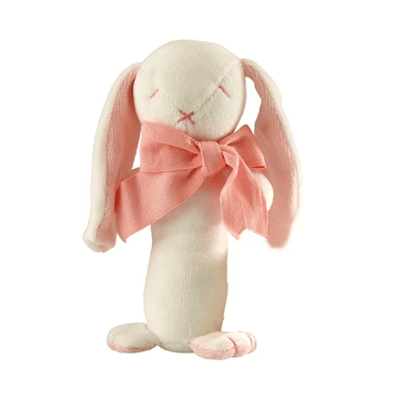 Rose The Bunny, Soft Organic Toy Stick Rattle | Maud n Lil | Little Lights Co.