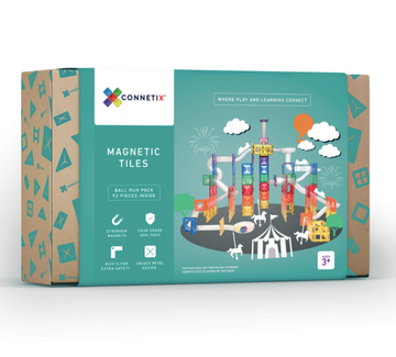 Connetix Magnetic Tiles | 92 Piece Ball Run Pack