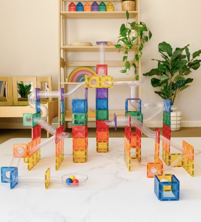 Connetix Magnetic Tiles | 92 Piece Ball Run Pack