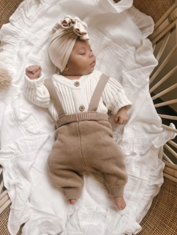 Knitted Suspenders, Cacao | Little B's Nursery