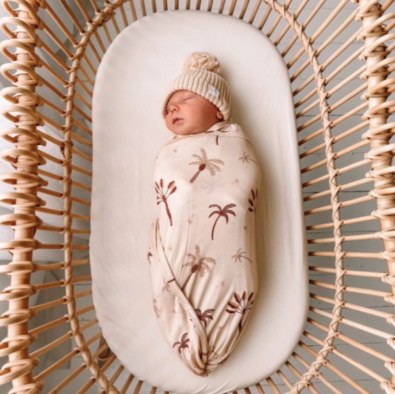 Ziggy Lou | Bamboo Stretch Swaddle  - Dessert Palm