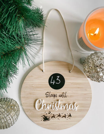 Countdown the Sleeps till Christmas Plaque | Funny Bunny Kids